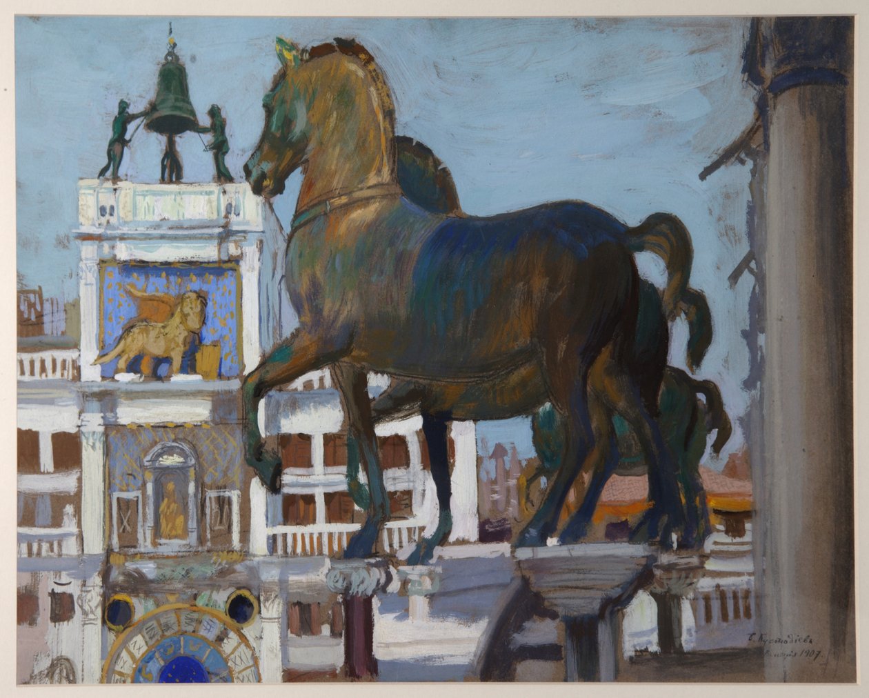خيول سان ماركو ، 1907 بواسطة بوريس ميخائيلوفيتش كوستودييف
