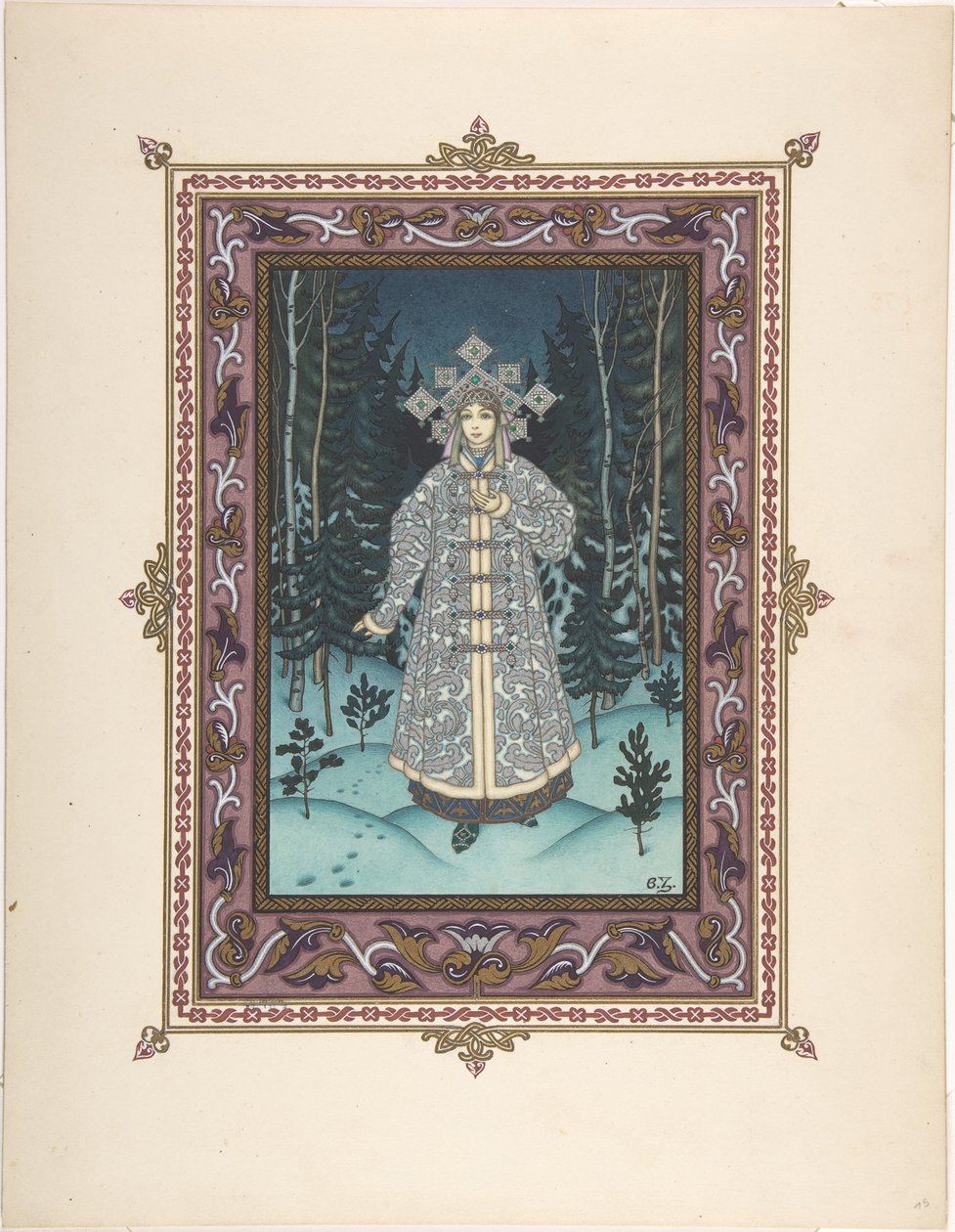 رسم توضيحي للقصة الخيالية Snegurochka ، ج. 1925 بواسطة بوريس فاسيليفيتش زفوريكين