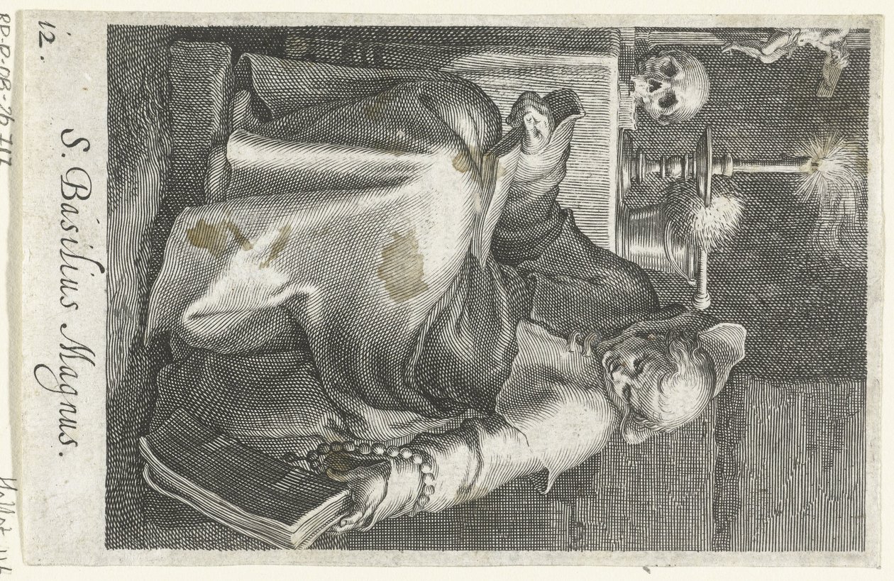 القديس باسيليوس الكبير مثل الناسك S. Basilius Magnus (العنوان على الكائن) الناسك (عنوان المسلسل) Sacra eremvs Ascetarvm (عنوان المسلسل) بواسطة Boëtius Adamsz. قيمة الترباس