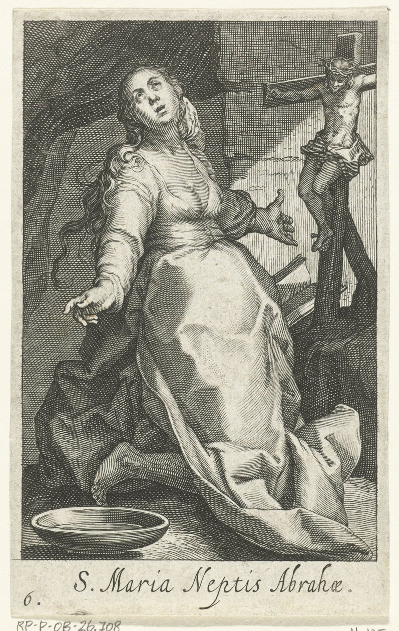 Heilige Maria als kluizenares القديسة مريم ابن أخ إبراهيم (العنوان على وجوه) Kluizenaressen (عنوان المسلسل) The Sacred Desert of Ascetics (عنوان السلسلة) بواسطة Boëtius Adamsz. قيمة الترباس