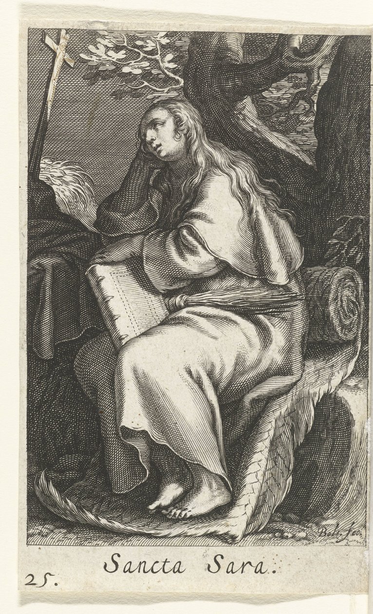 القديسة سارة الليبية Sancta Sara (العنوان على الكائن) الناسك (عنوان المسلسل) Sacra Eremus Ascetriarum (عنوان المسلسل) بواسطة Boëtius Adamsz. قيمة الترباس
