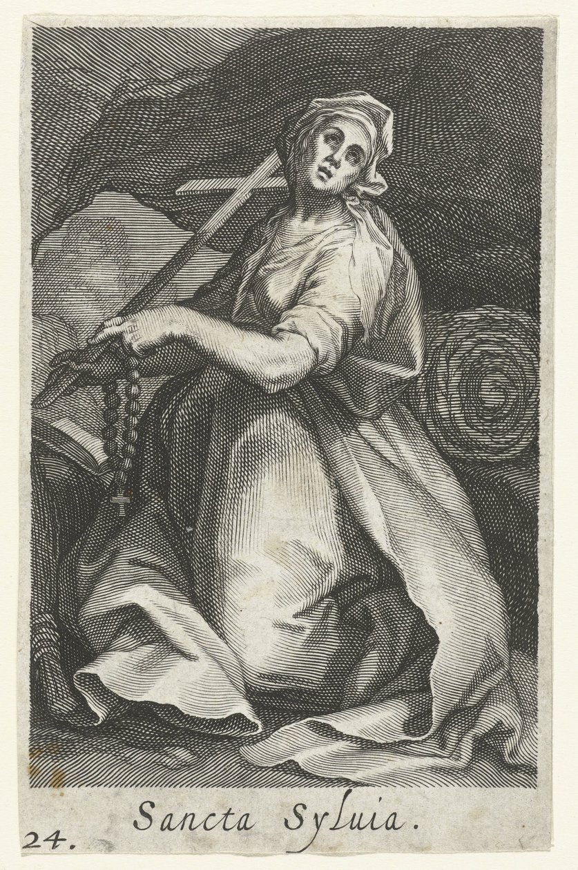 القديسة سيلفيا من روما كناسك Sancta Syluia (العنوان على الكائن) الناسك (عنوان المسلسل) Sacra Eremus Ascetriarum (عنوان المسلسل) بواسطة Boëtius Adamsz. قيمة الترباس