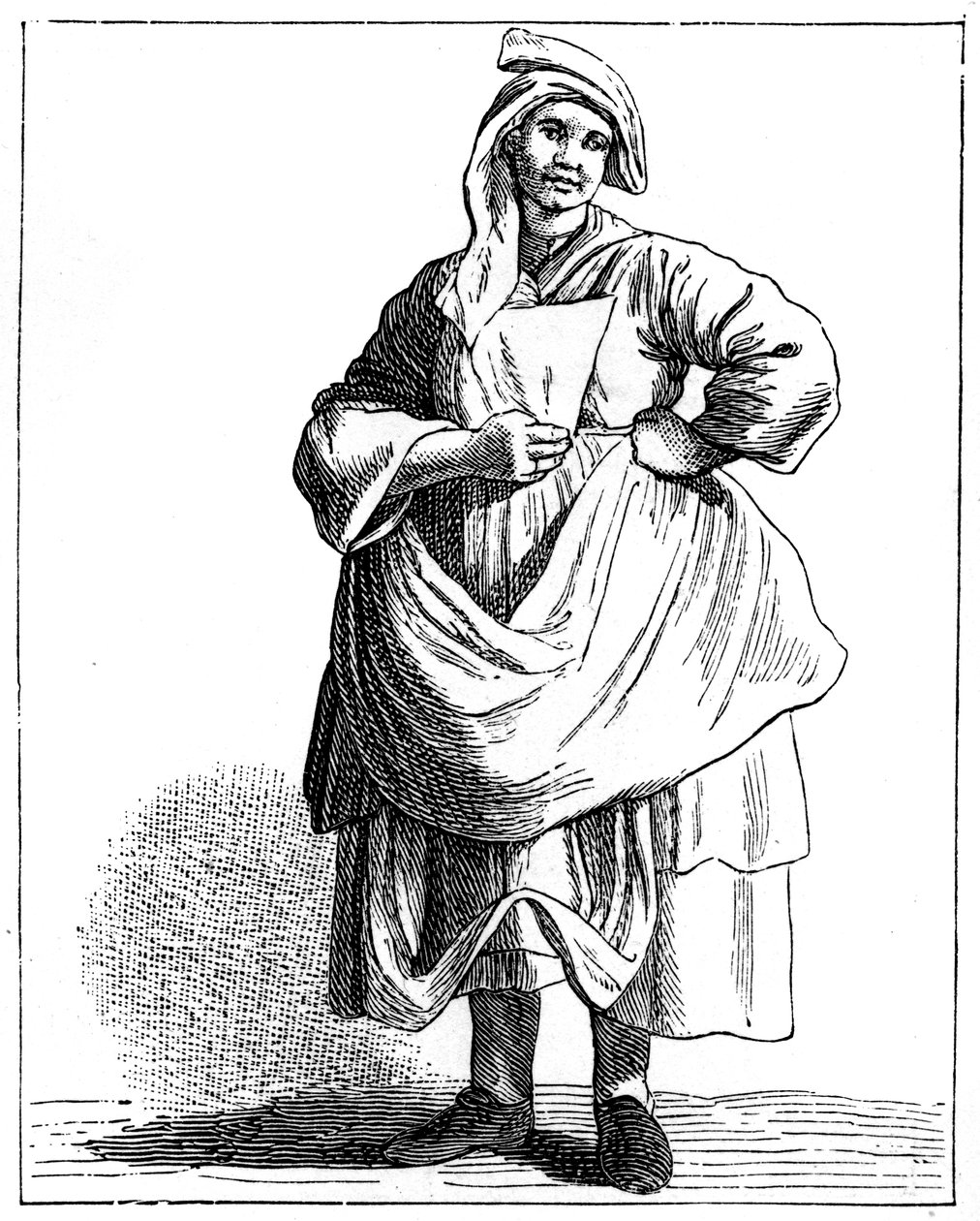 امرأة تتعامل مع القبعات القديمة ، 1737-1742. بواسطة Bouchardon