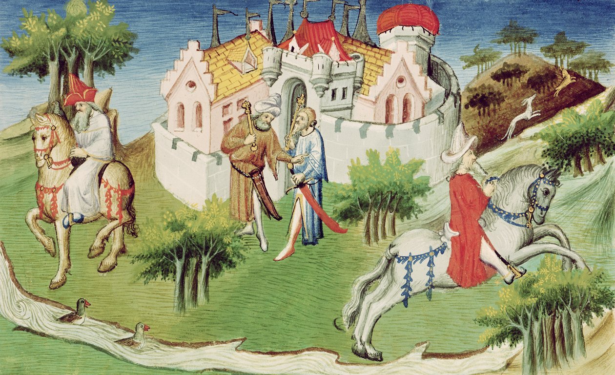 السيدة 2810 و 38 ، قصر نجل الخان العظيم في بكين ، من "ليفر دي ميرفيل دو موند" ، ص1410-12 (درجة حرارة على الرق) (انظر أيضًا 1188423) بواسطة ماجستير Boucicaut