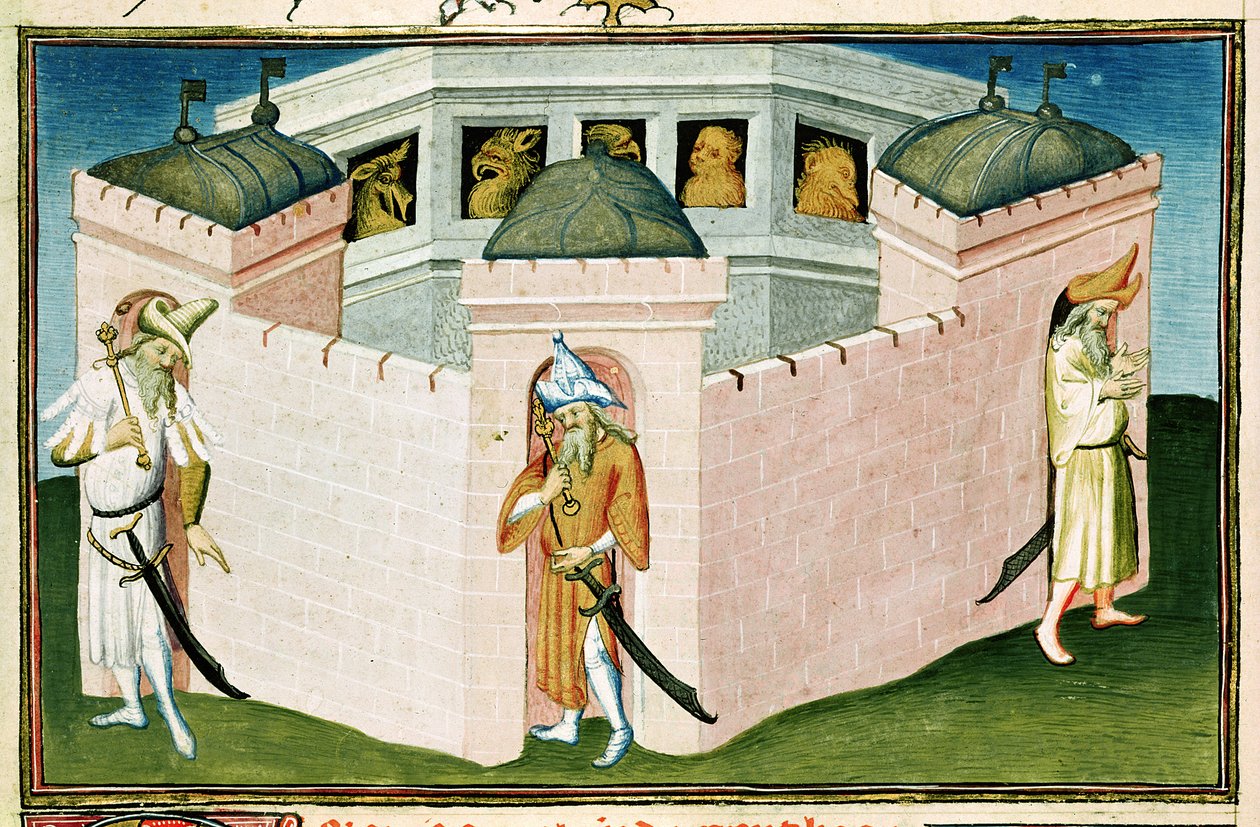 السيدة 2810 f.37 ، قصر الخان العظيم ، من "ليفر دي ميرفيل دو موند" ، ص1410-12 (درجة الحرارة على الرق) بواسطة ماجستير Boucicaut