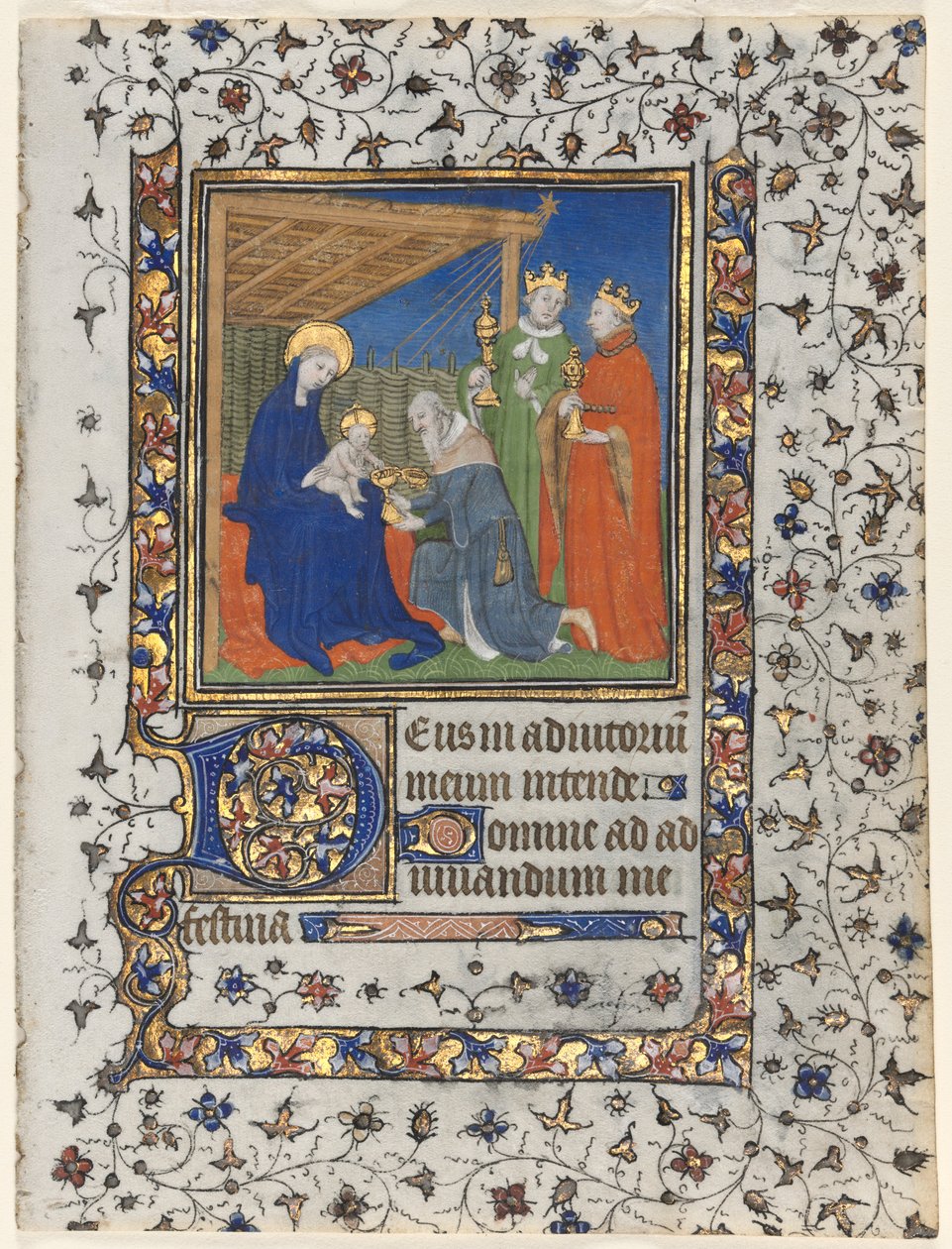 Bifolio من كتاب ساعات: عشق المجوس ، ج. 1415. بواسطة ماجستير Boucicaut