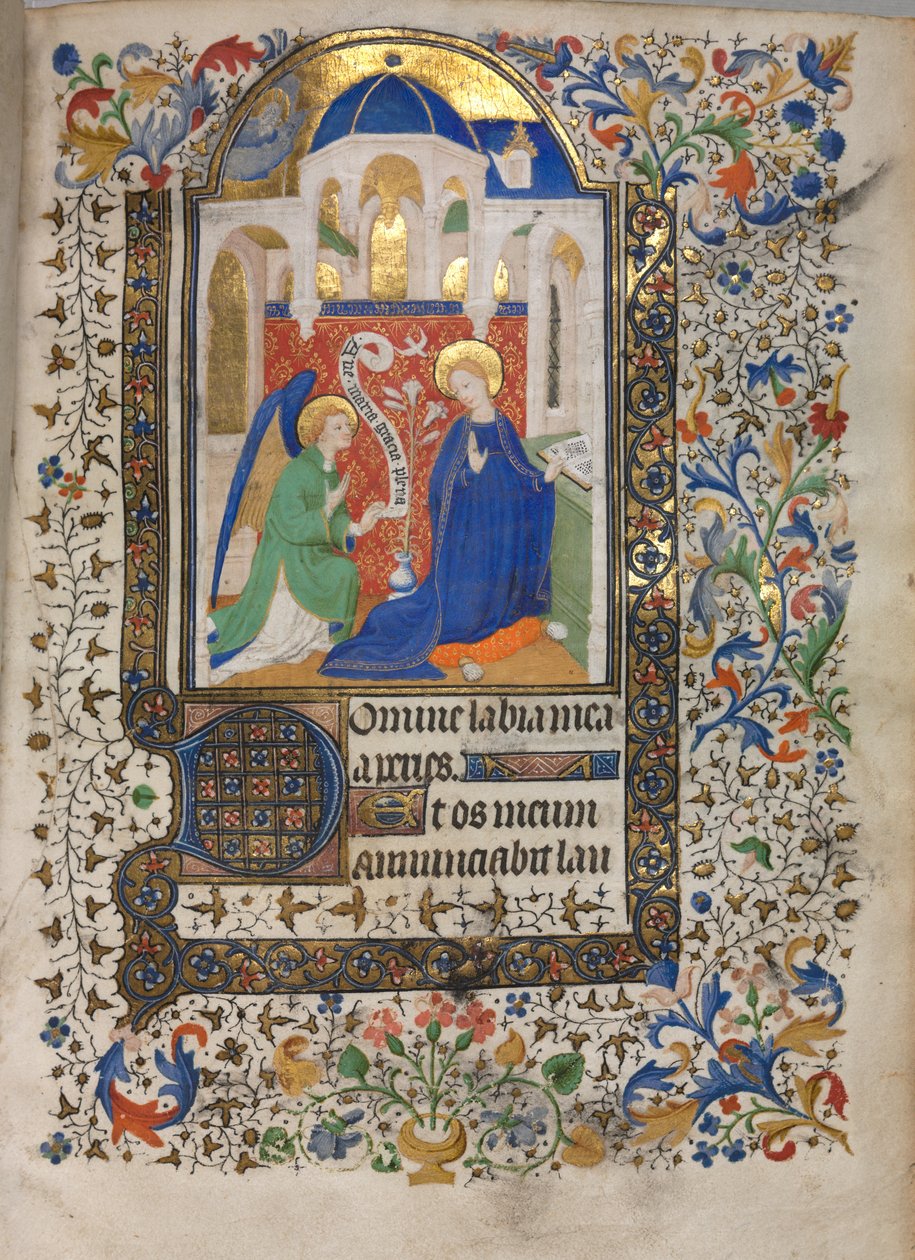 كتاب ساعات استخدام باريس: البشارة ، ج. 1420. بواسطة ماجستير Boucicaut