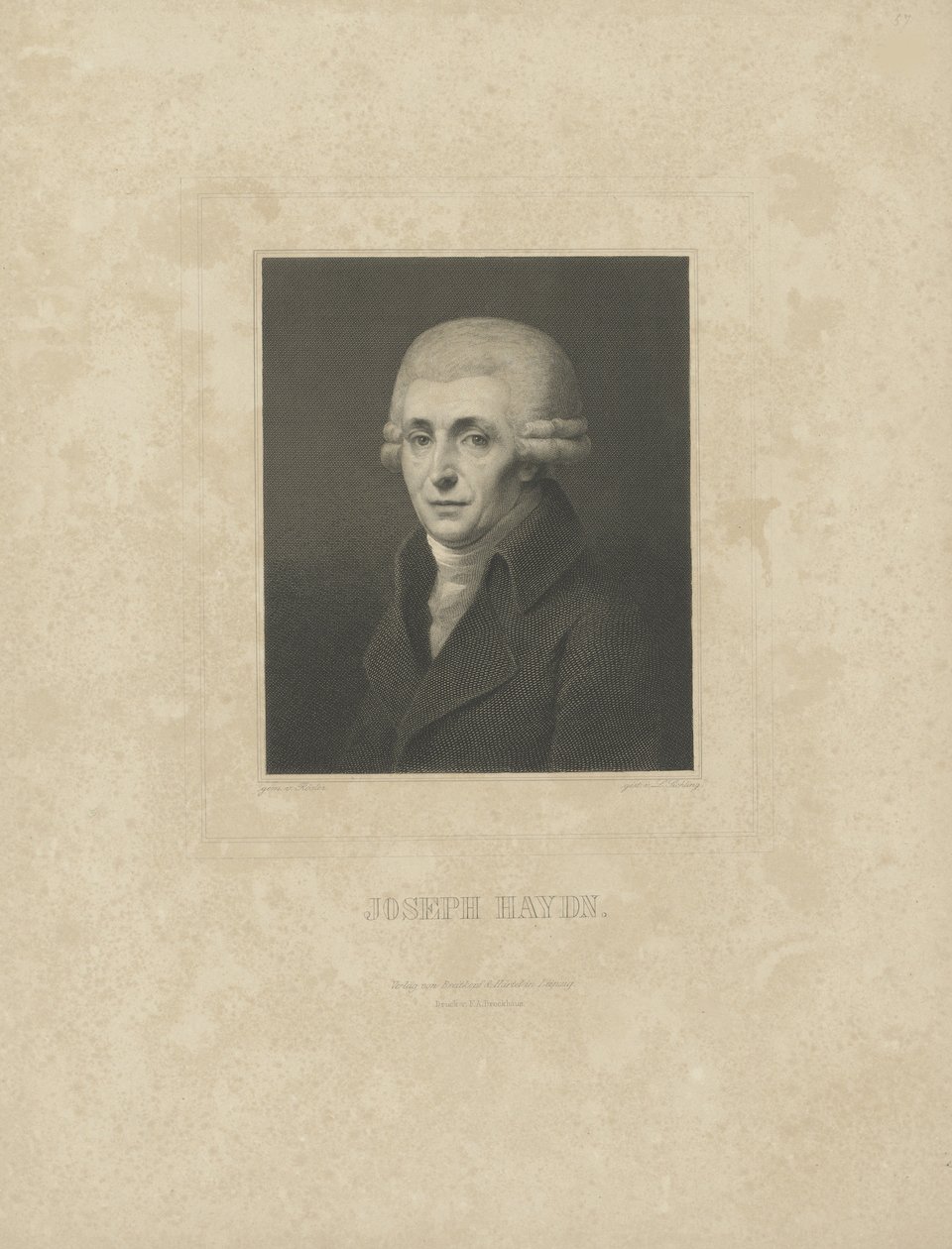 صورة الملحن جوزيف هايدن 1732-1809 ، ج. 1827. بواسطة Breitkopf وهارتل