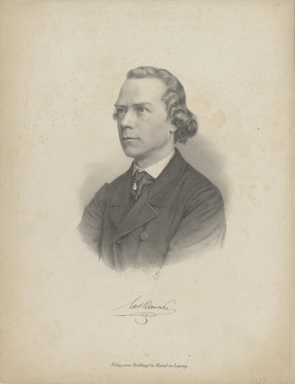 صورة لعازف البيانو والملحن Carl Heinrich Carsten Reinecke 1824-1910 ، c. 1850. بواسطة Breitkopf وهارتل