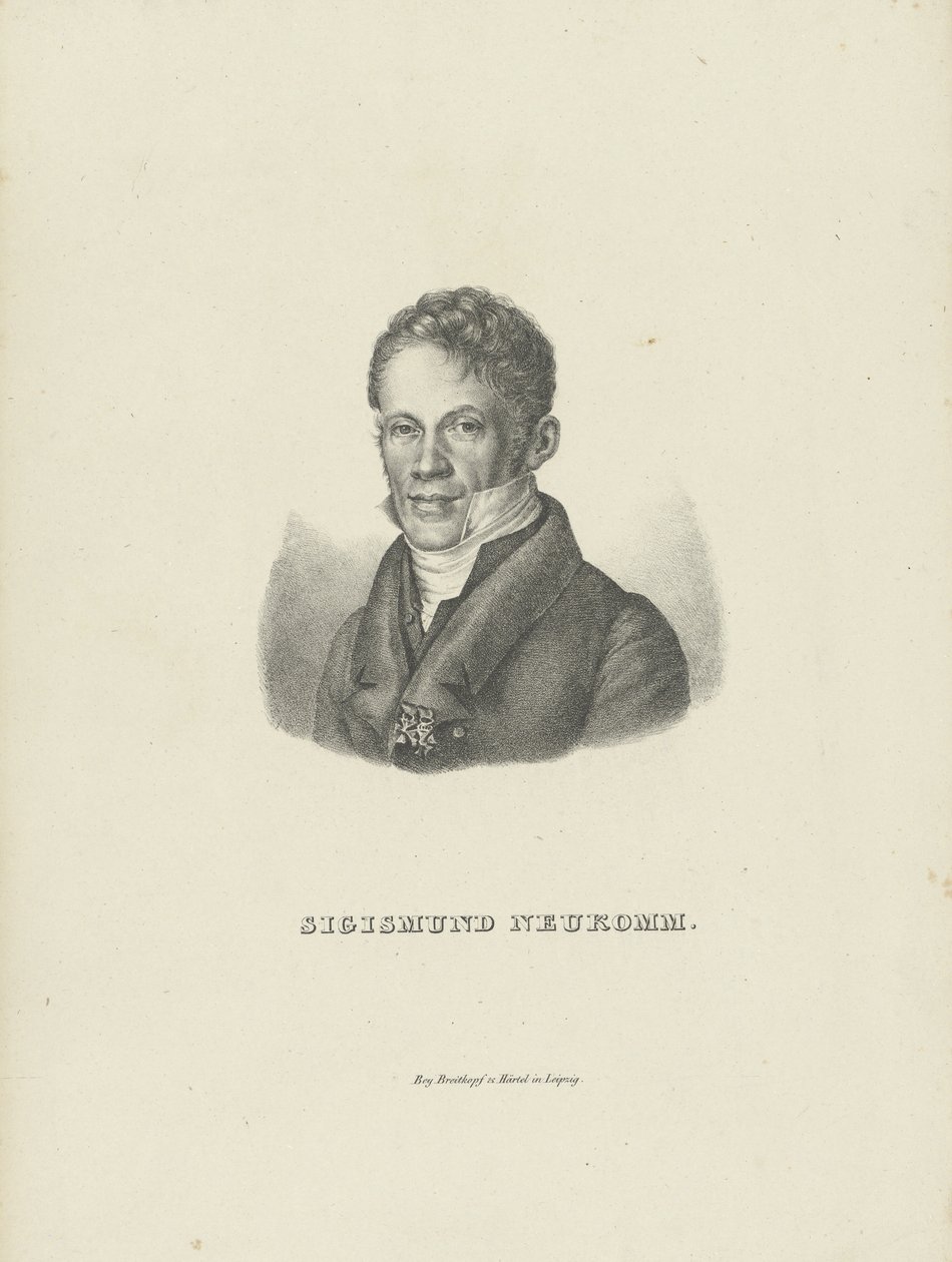 صورة عازف البيانو والملحن سيجيسموند فون نيوكوم 1778-1858 ، ج. 1830. بواسطة Breitkopf وهارتل
