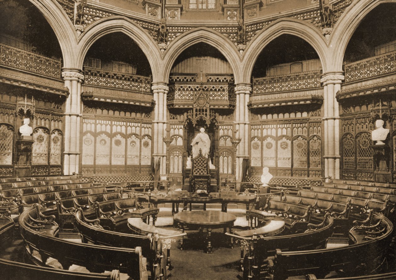 قاعة المجلس المشترك في لندن غيلدهول ، 1890 بواسطة مصور بريطاني