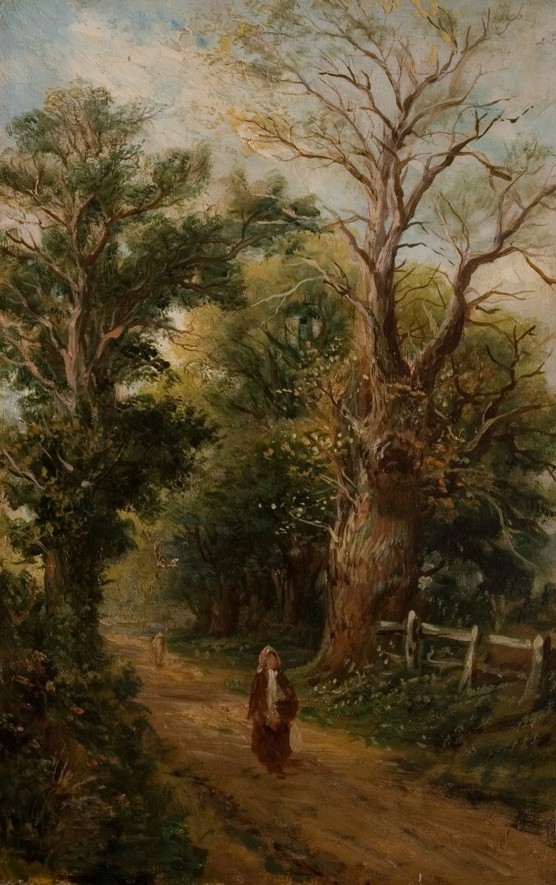 كانتري لين ، ربما تشيرش لين ، أليسلي ، حوالي 1880 (زيت على قماش) بواسطة المدرسة البريطانية