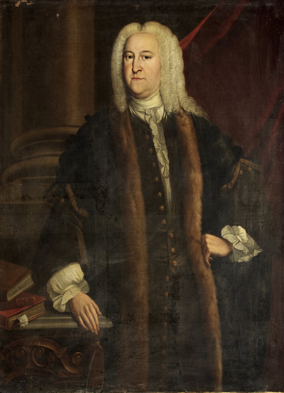"Judge Jefferys" [so-called], c.1730 (oil on canvas) بواسطة المدرسة البريطانية