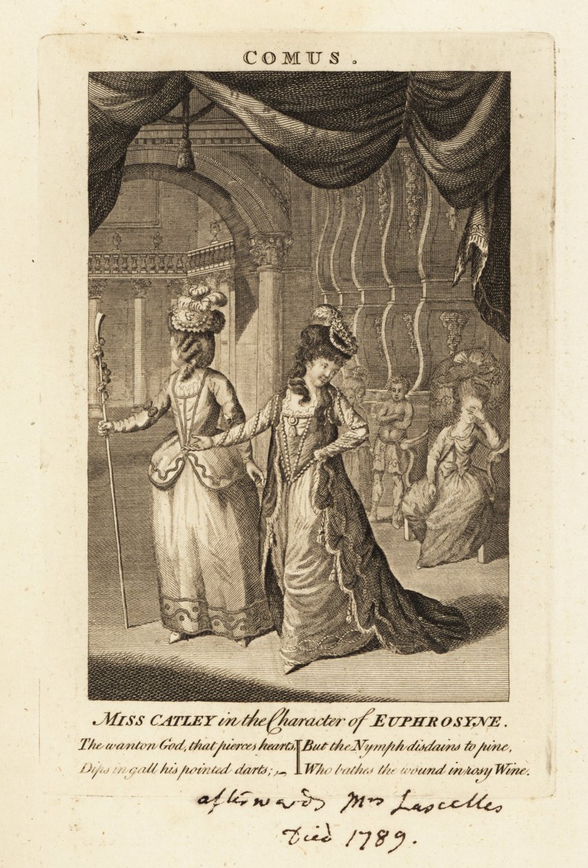 الآنسة آن كاتلي في شخصية Euphrosyne في Comus لجون ميلتون بواسطة المدرسة البريطانية