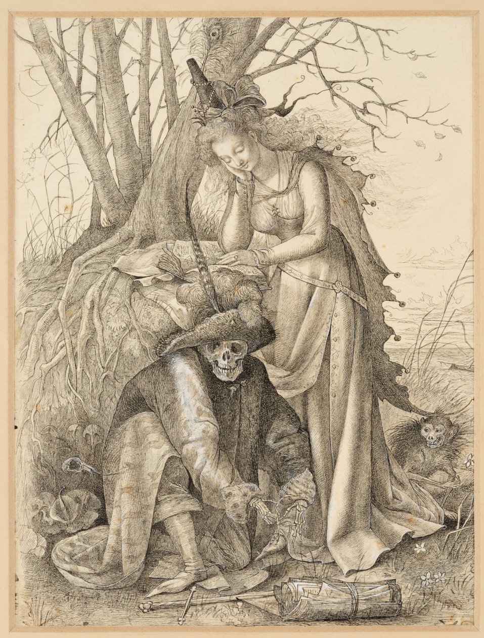 Vanitas Allegory: الموت وشابة بواسطة المدرسة البريطانية