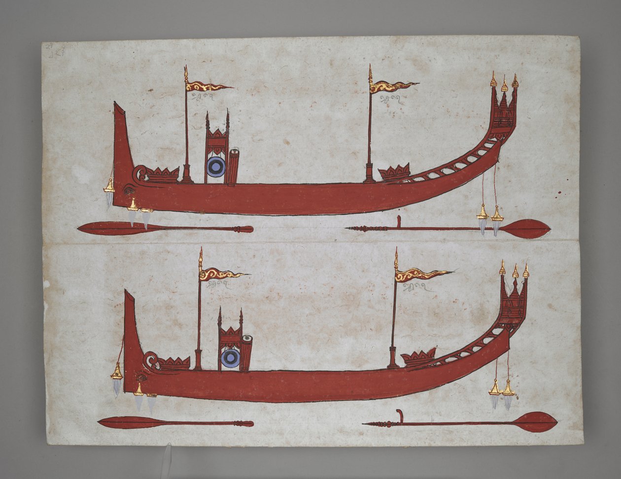 Or 14005 Royal Barges and Boats (الحبر واللون والذهبي على ورق) بواسطة المدرسة البورمية