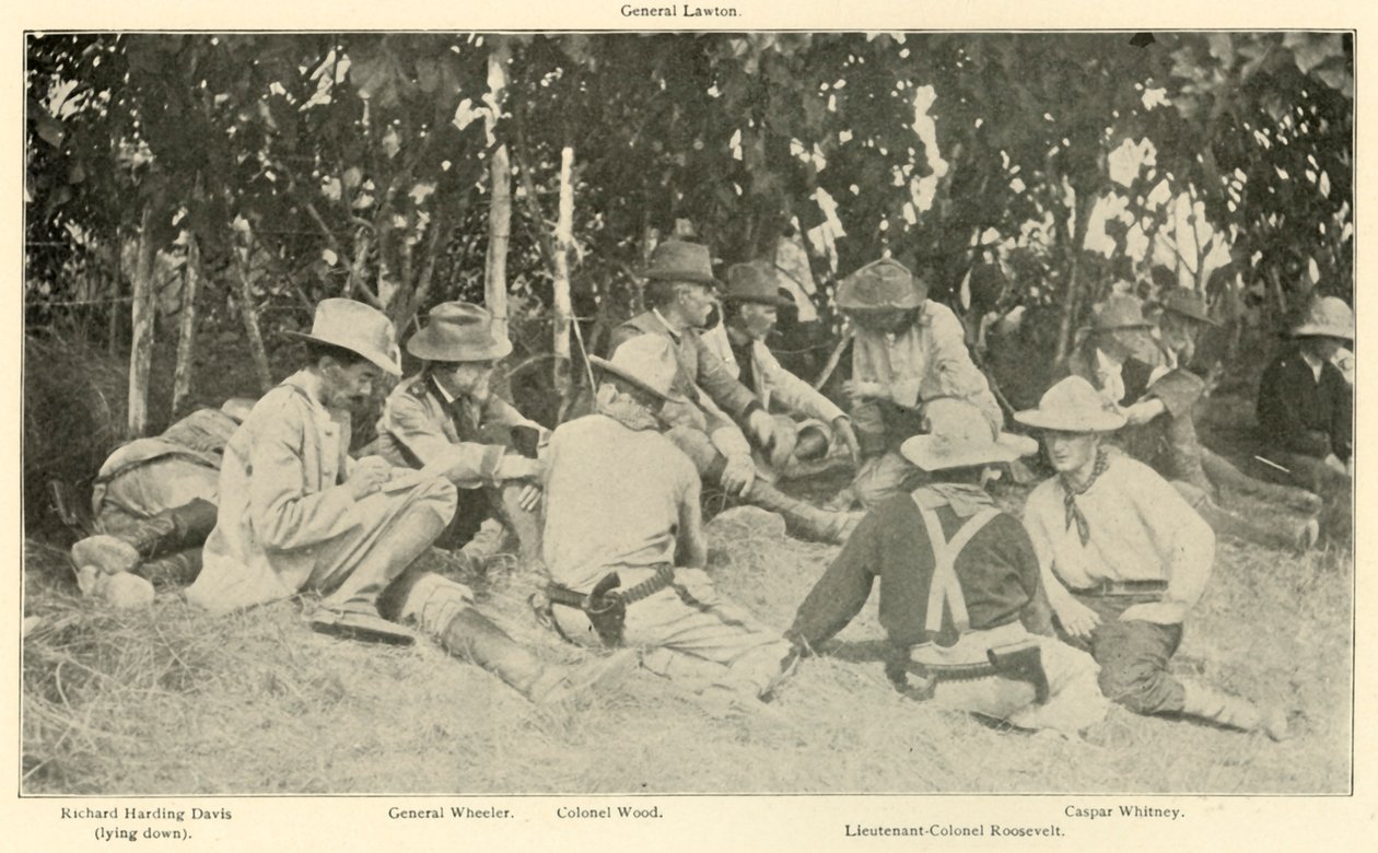 مؤتمر بعد معركة Rough Riders ، الحرب الإسبانية الأمريكية ، يونيو 1898 ، 1899. بواسطة لدغ ماكنتوش