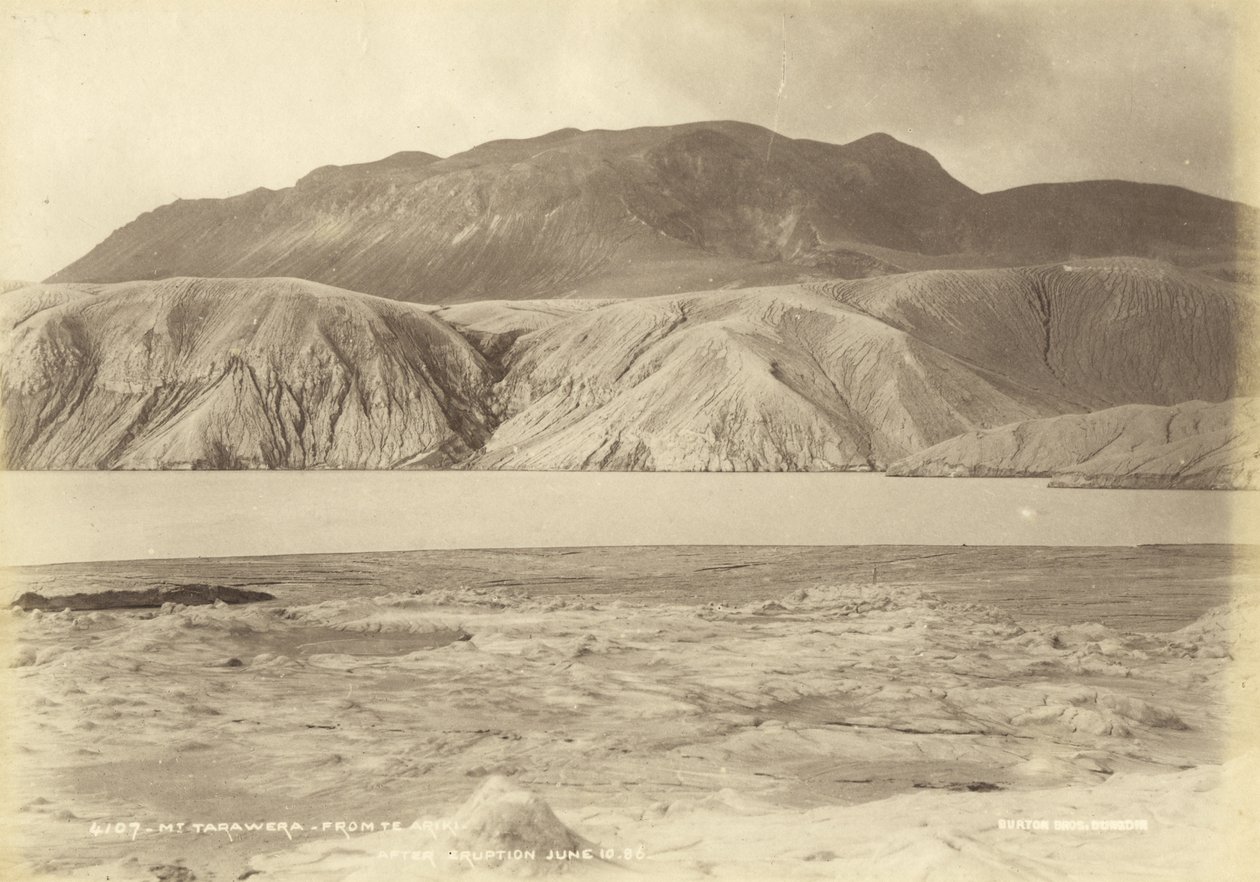 جبل. تاراويرا من تي أريكي. بعد ثوران يونيو 10.86 ، يوليو 1886 (طباعة زخرفية) بواسطة استوديو بورتون براذرز