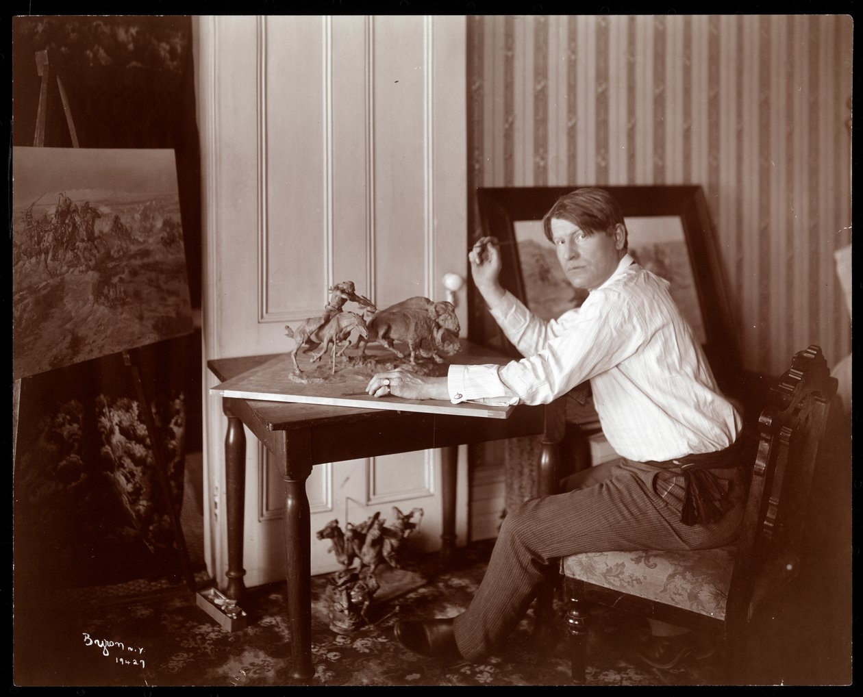 راسل The Cowboy Artist، 1905 (طباعة الجيلاتين الفضي) بواسطة شركة بايرون