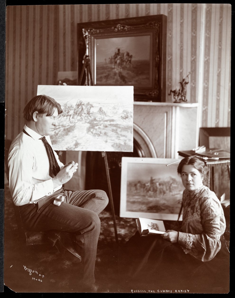راسل The Cowboy Artist، 1905 (طباعة الجيلاتين الفضي) بواسطة شركة بايرون