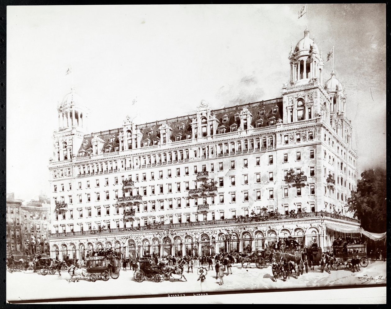 صورة فوتوغرافية لرسم فندق شيريز ، لندن ، بقلم هيغسون فريدريك هاولي (1850-1936) ، 1905 (طباعة الجيلاتين الفضي) بواسطة شركة بايرون