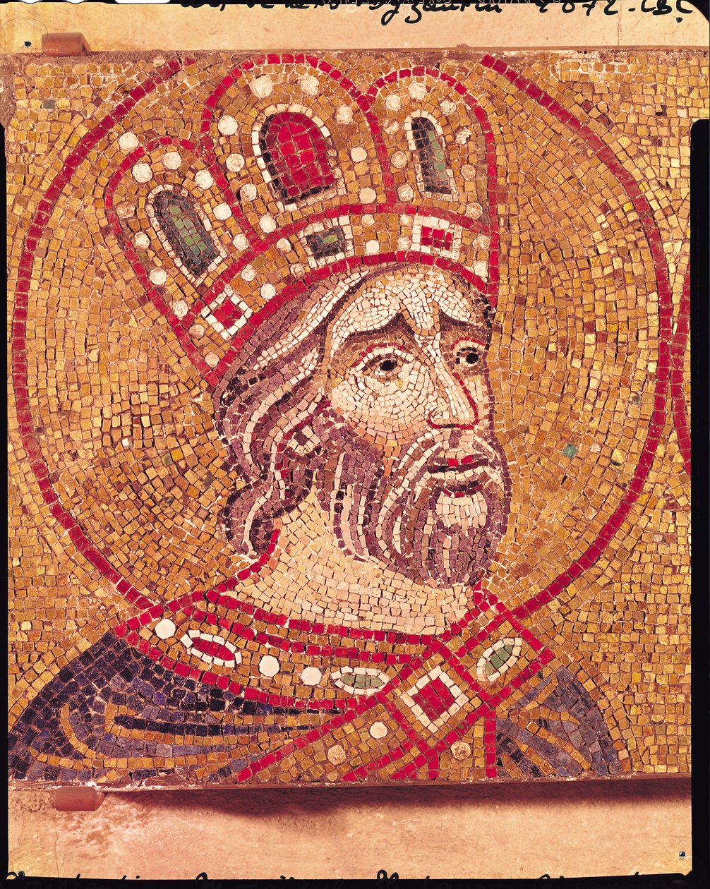 الإمبراطور قسطنطين الأول (c.274-337) العظيم (فسيفساء) بواسطة البيزنطية