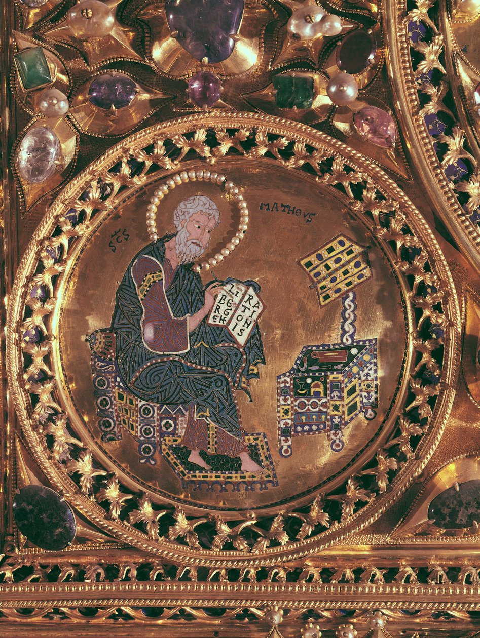 The Pala d&39;Oro ، تفاصيل القديس ماثيو (ذهب ومينا مطعمة بالأحجار الكريمة) بواسطة البيزنطية