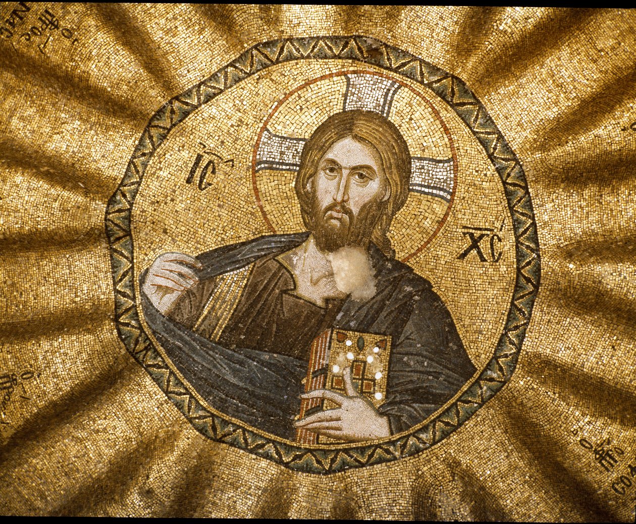 المسيح بانتوكراتور (أو المسيح في المجد) (Mosaic بواسطة البيزنطية