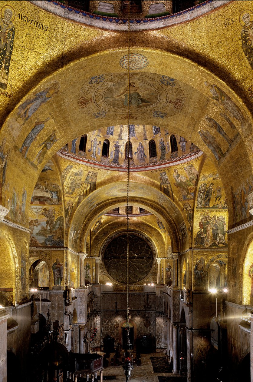 العمارة البيزنطية: منظر للجنوب (مع قبة ديدي للقديس ليونارد) ، الوردة. 1542-1551 Basilica di San Marco (كنيسة القديس مرقس) ، البندقية بواسطة البيزنطية البيزنطية