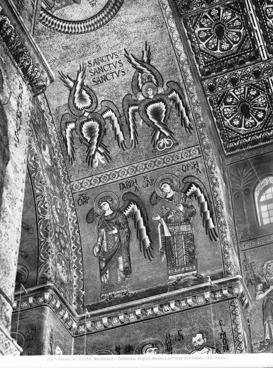 تفاصيل الملائكة من الحنية حوالي 1175-1250 (فسيفساء) بواسطة البيزنطية البيزنطية