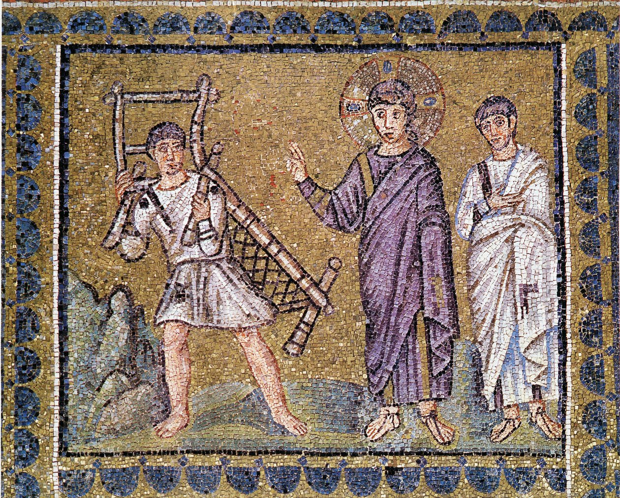 Guerison of the Paralytic ، كنيسة القديس أبولينار التاسع من رافينا (سانت أبوليناري نوفو ، رافينا) ، فسيفساء جدارية ، إيطاليا ، القرن السادس. بواسطة المدرسة البيزنطية
