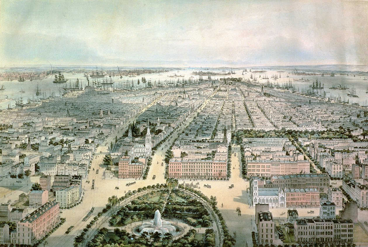 نيويورك باتجاه الجنوب من ميدان الاتحاد ، حانة. بقلم جون باكمان ، 1849 بواسطة C. Bachman