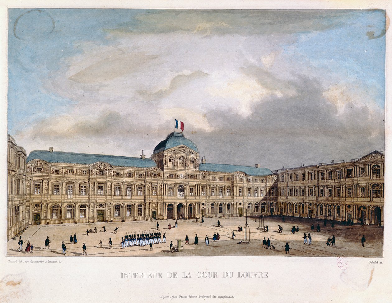 داخل محكمة كاري كاري في متحف اللوفر ، 1845-40 بواسطة C. Gavard