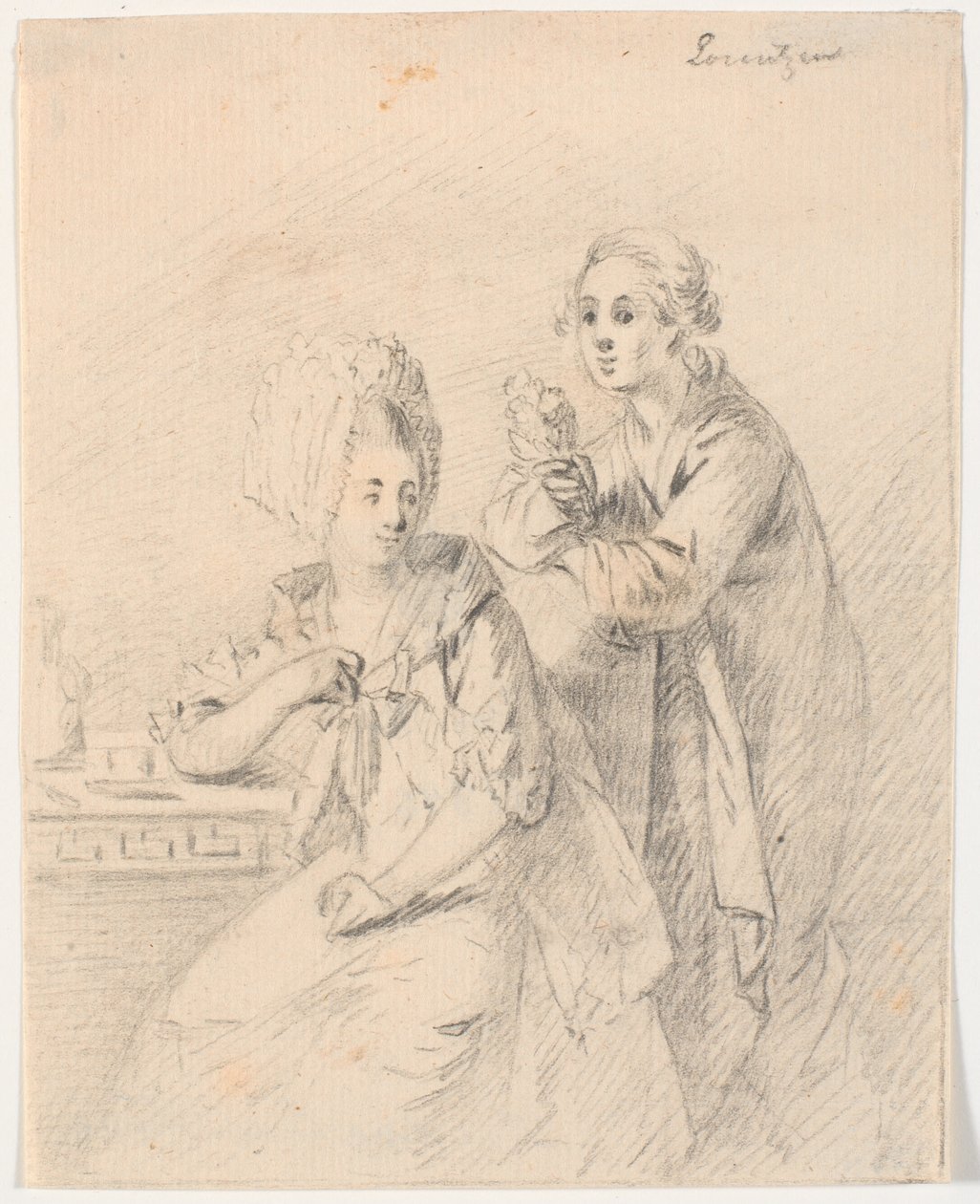 مسودة صورة لنائب الكلية فريدريك كارل ترانت (1738-98) وزوجته كورنيليا ، ني شوماخر بواسطة كاليفورنيا لورنتزن