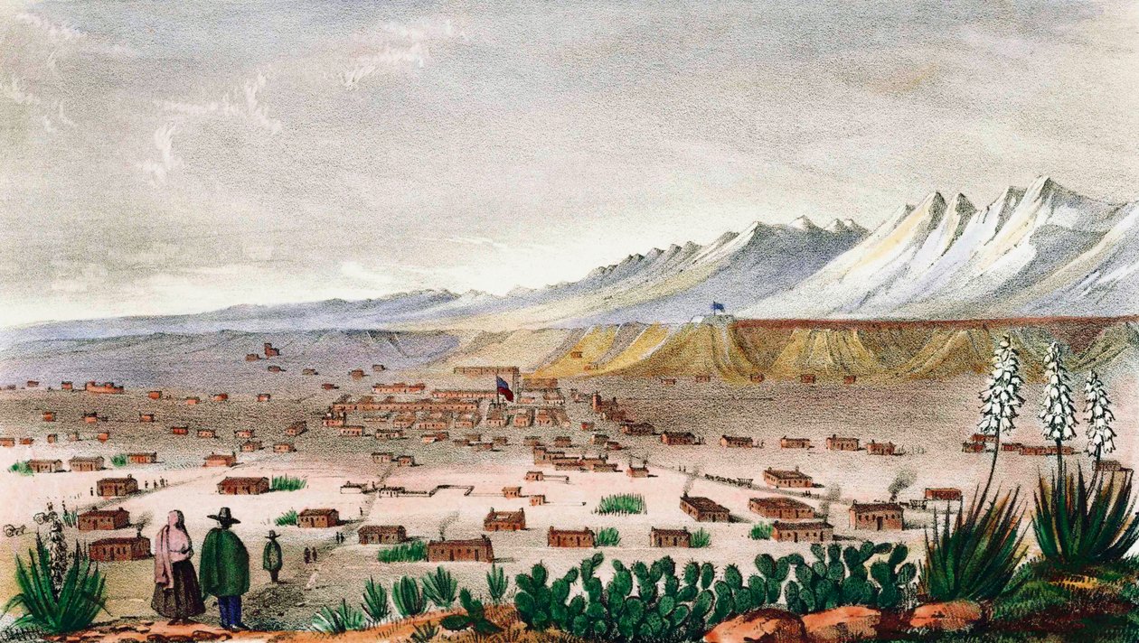سانتا في، نيو مكسيكو، حوالي عام 1848. (طباعة) بواسطة سي بي جراهام