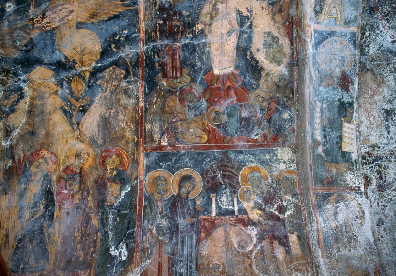 Fresco in church of Metamorphosis Sotiros, Voutas, Crete, Greece (photo) بواسطة جي بي وبراون جيه وروبوتام