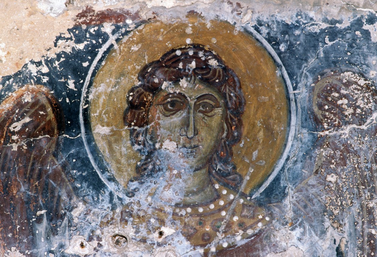 Jesus fresco in church of Agia Anna بواسطة جي بي وبراون جيه وروبوتام