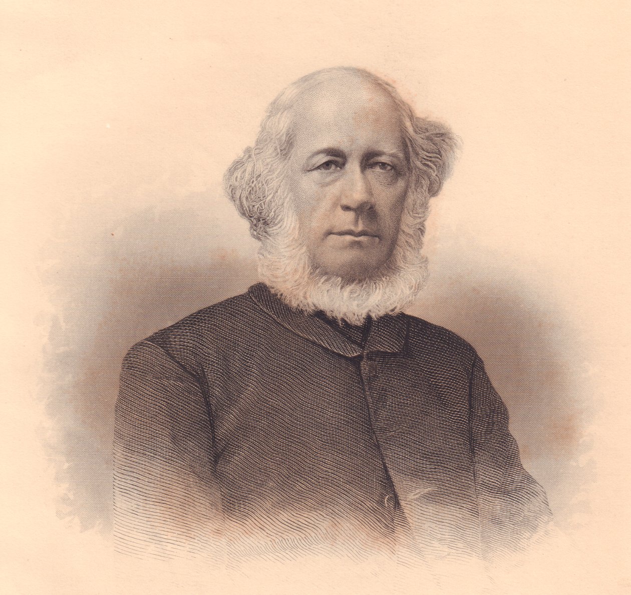 Portrait of American tutor and Methodist Bishop Erastus Wentworth (1813-1886), engraving by F E Jones from ladies