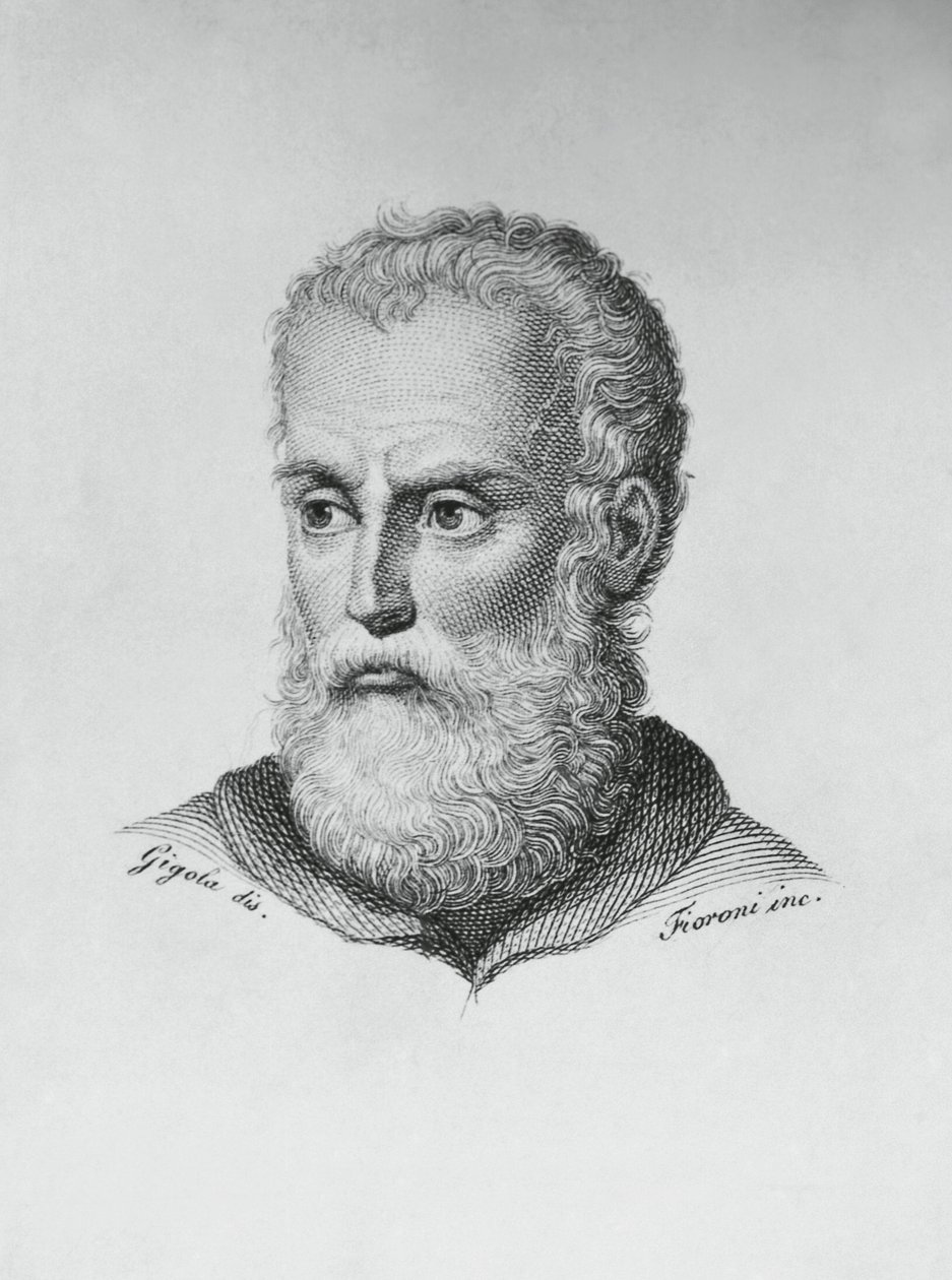 Portrait of Annibale Caro (1507-1566), Italian writer and poet, engraving by Ado Fioroni (active 1812-1833) after drawing by Giovanni Battista Gigola (1767-1841) بواسطة جي بي وبراون جيه وروبوتام