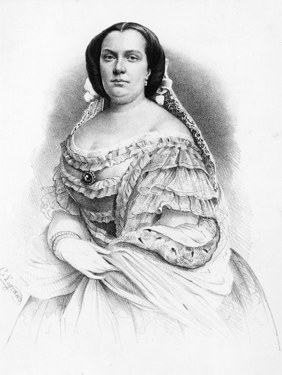 Portrait of Isabella II of Bourbon (1830-1904), Queen of Spain, engraving بواسطة جي بي وبراون جيه وروبوتام