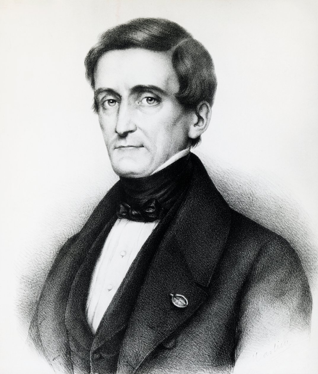 Portrait of Pellegrino Rossi (1787-1848), Italian jurist, lithograph بواسطة جي بي وبراون جيه وروبوتام