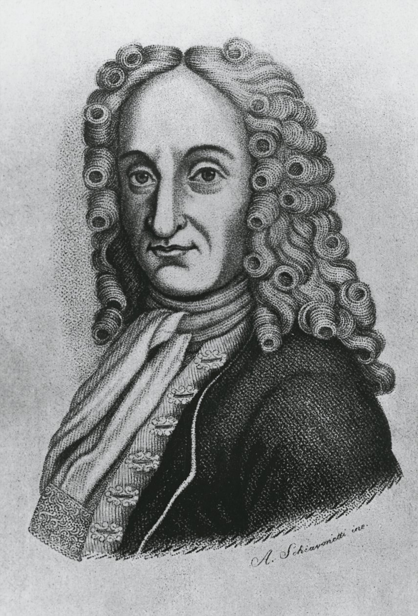 Portrait of Pietro Antonio Michelotti (1673-1740), Italian physician and iatromathematician, engraving by Schiavonetti بواسطة جي بي وبراون جيه وروبوتام
