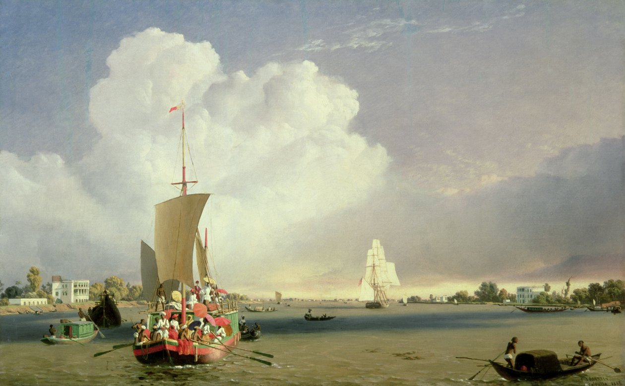 على نهر Hoogly في Garden Reach أسفل كلكتا ، 1852 بواسطة سي جيه مارتن