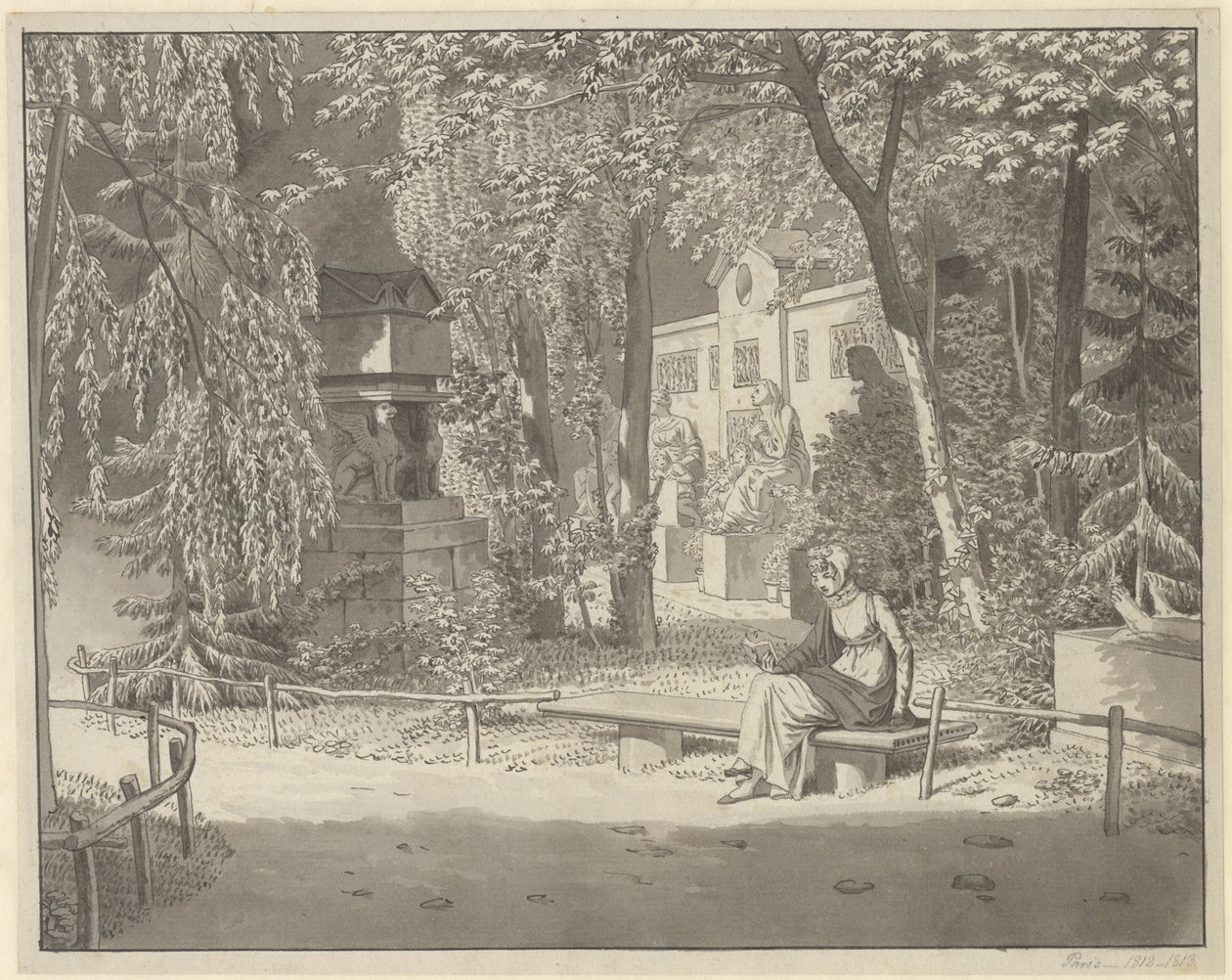 في مقابر ديكارت وكوندي في Jardin Elysée des Petits Augustins ، باريس بواسطة كريستوفر فيلهلم إكرسبيرج