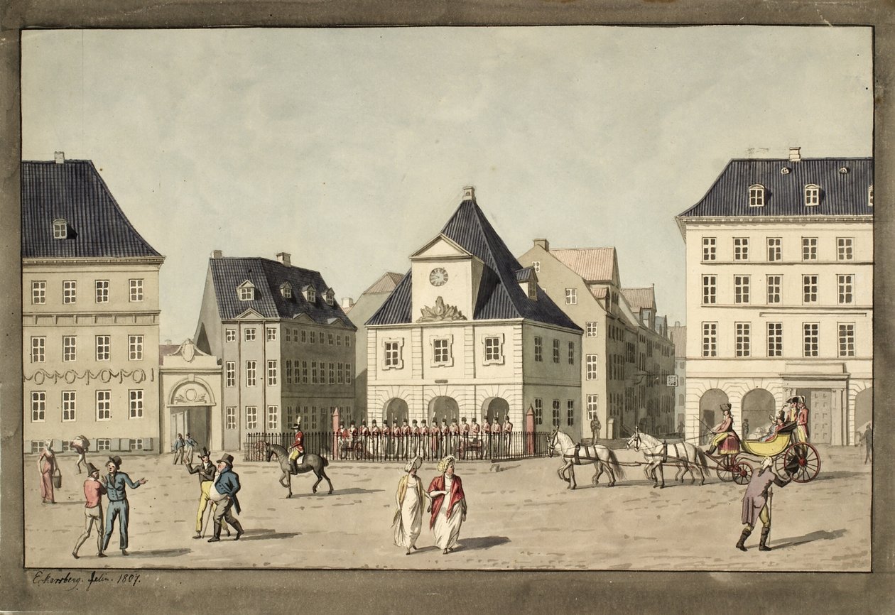 Kongens Nytorv مع الحرس الرئيسي بواسطة كريستوفر فيلهلم إكرسبيرج