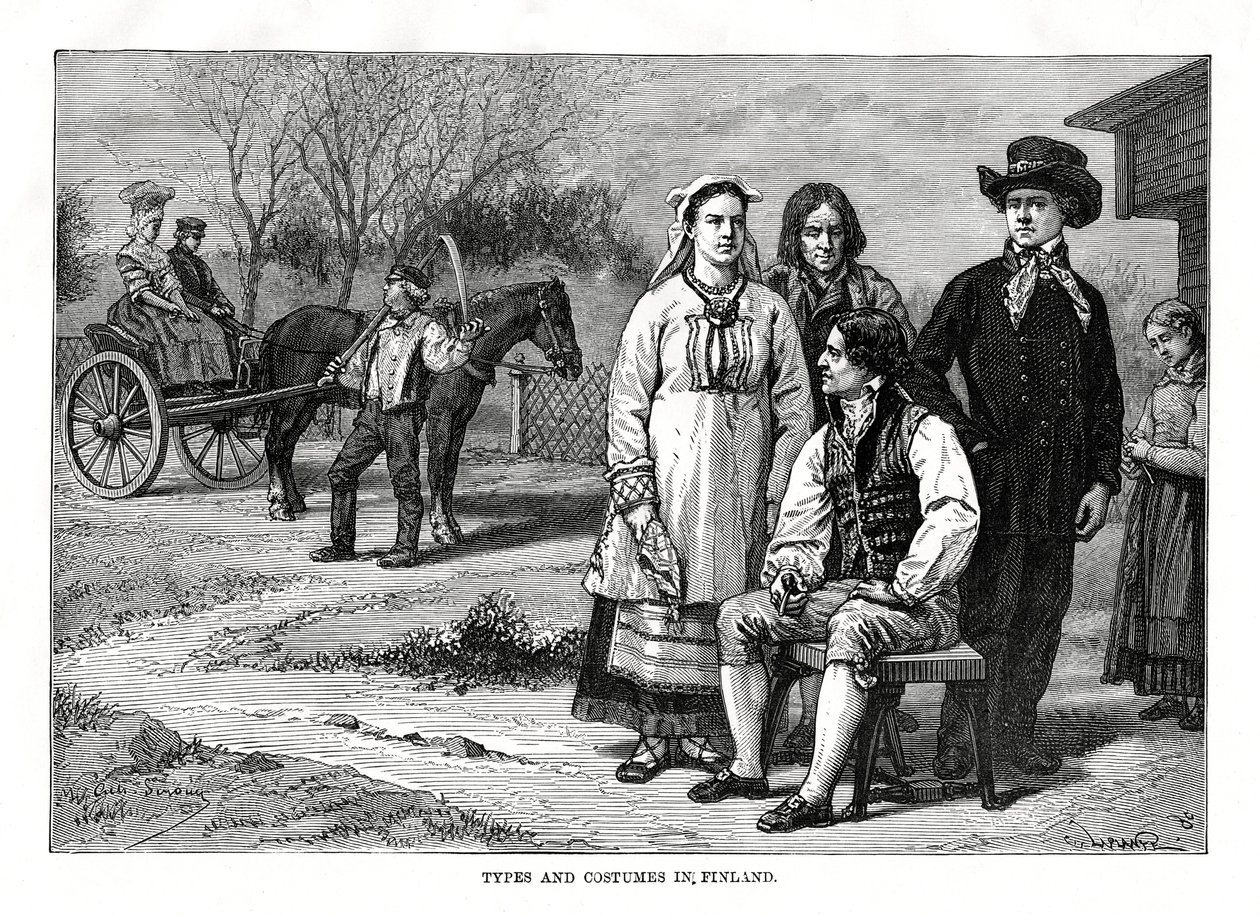 الأنواع والأزياء في فنلندا ، 1879 بواسطة C. Laplante