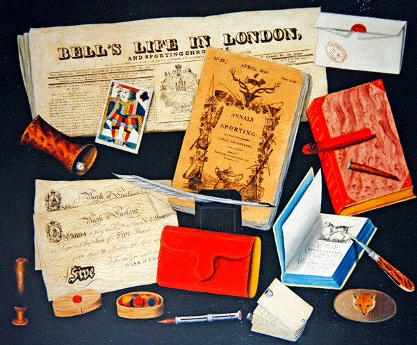 A Trompe l'Oeil of Sporting Accessories ، حوالي 1829 (زيت على قماش) بواسطة C. باركر