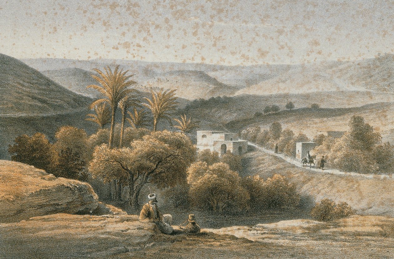 ضواحي الناصرة في نقش من تأليف Schacher - Steinkopk JF Editore بواسطة C. Schacher