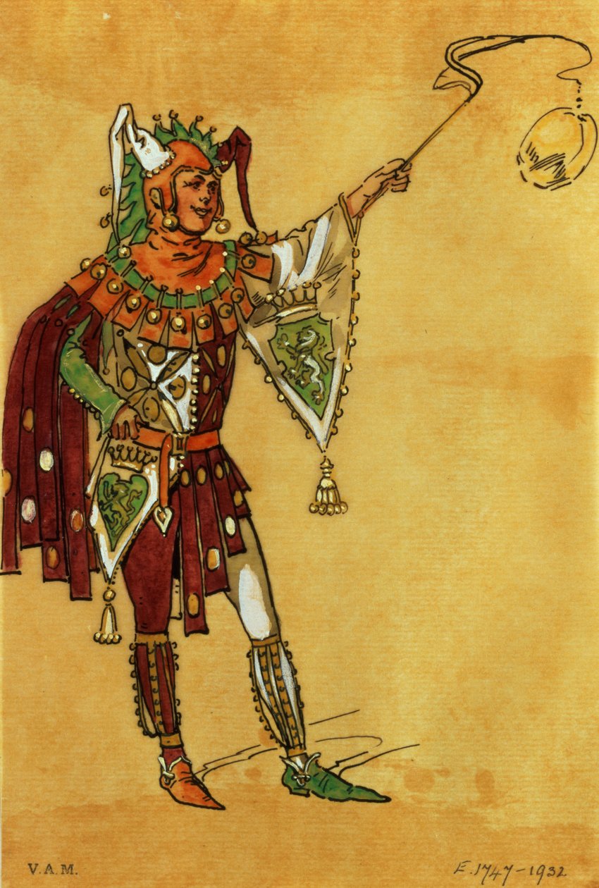 تصميم الأزياء لمهرج لأحلام ليلة منتصف الصيف ، c.1881-93 بواسطة سي وليام