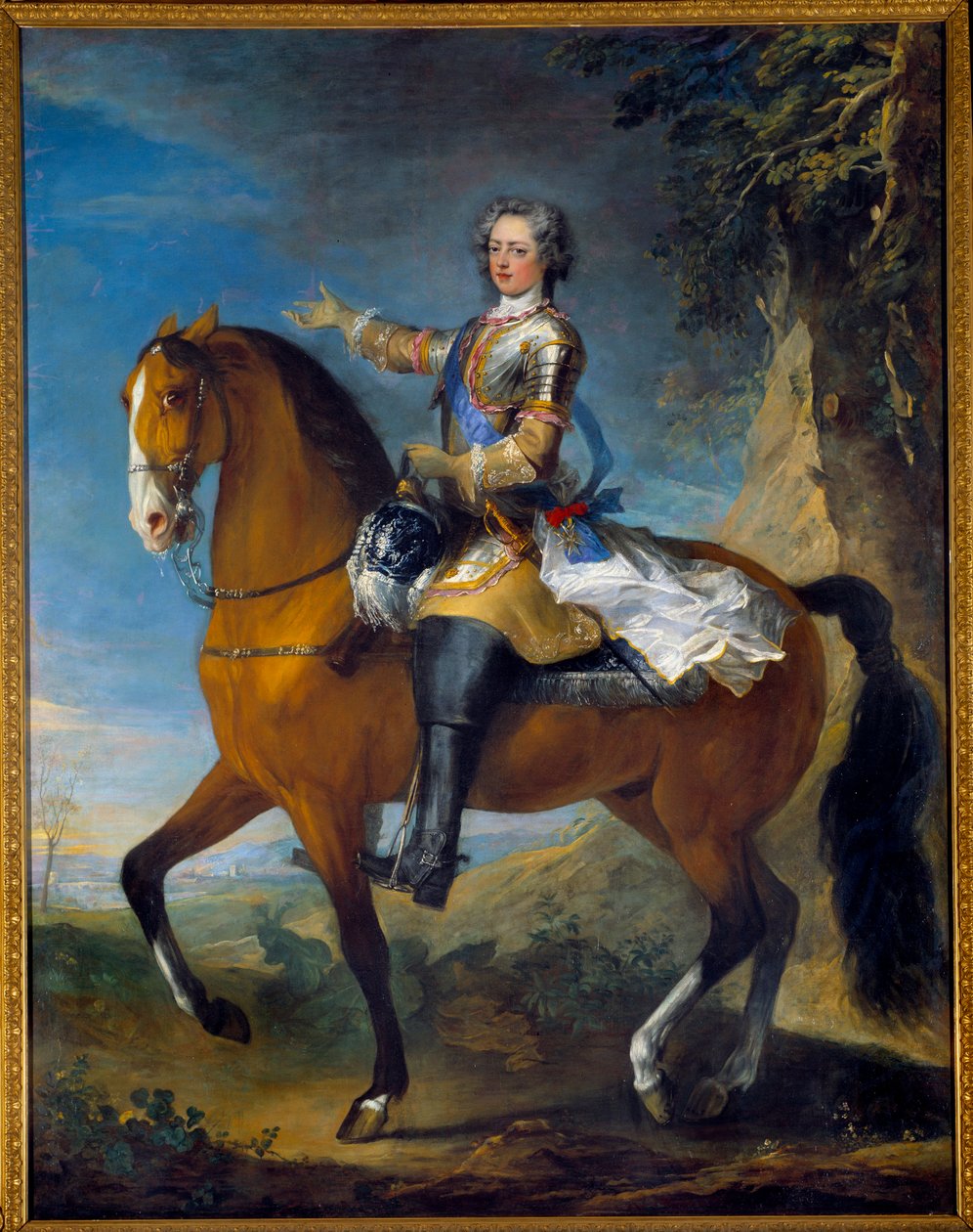 صورة الفروسية للملك الفرنسي لويس الخامس عشر (1710-1774) في سن 13 عام 1723. رسم جان بابتيست فان لو (1684-1745) وتشارلز باروسيل (1688-1752) بواسطة C. و Van Loo JB Parrocel
